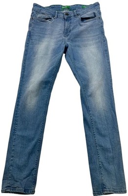 United Colors of Benetton Men's Skinny Jeans Stretch Denim Sz 32 Blue Light Wash