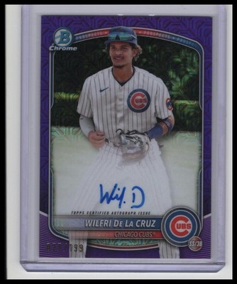 2025 Bowman Chrome Wilfri De La Cruz #BMA-WD Auto Purple Mojo SN,AU /199