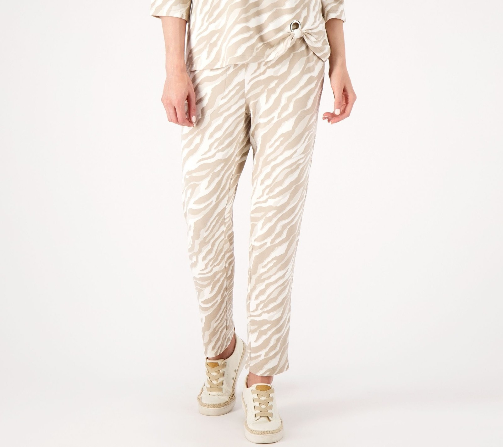 Sport Savvy Women's Pants Sz 2XS (XXS) Regular Brushed Soft Jersey White A518399