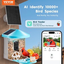 New Smart Bird Feeder with Camera, 2K HD AI Identify 10000 Bird Species, Sola