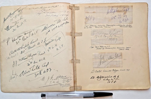 Australian Army Signatures Collection WW1 + William Peall Billiards Champ