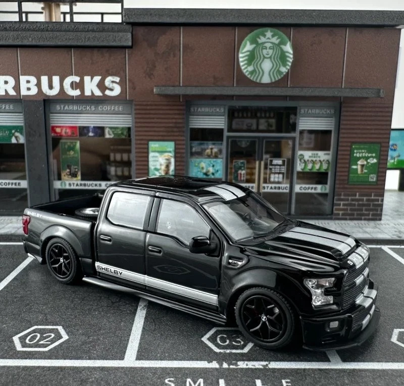 FORD F-150 SHELBY  - black / silver Stripes - Funny Model 1:64 - Immagine 3 di 4