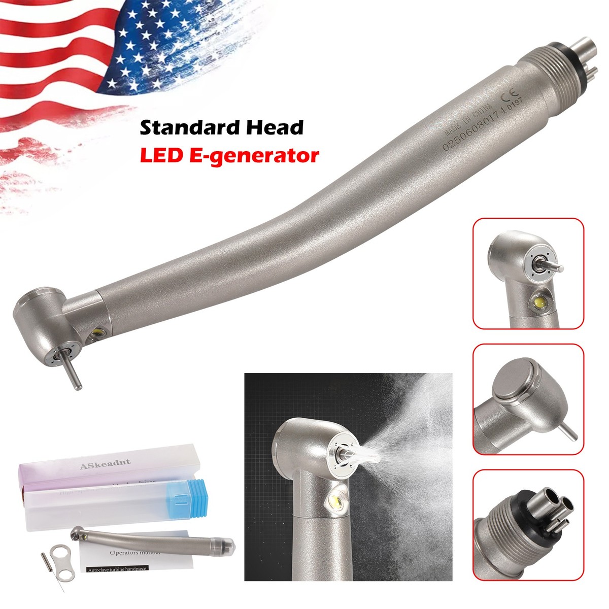 NSK Style Dental Fiber Optic LED E-generator Handpiece High Speed