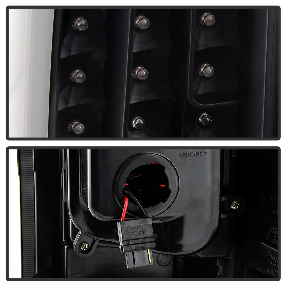 Black 2007-2013 Chevy Silverado 1500 Headlights+LED Tube Tail Lights Brake Lamps