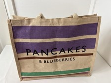 Waitrose Pancakes & Blueberries Tote Bag Shopping Juco Tote Jute Bag Preloved 