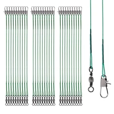 Fishing Leaders 30pcs Stainless Steel Leader Wire Fishing Leader Line with Sw...