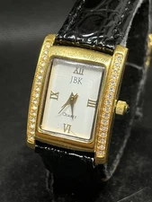 Camrose & Kross Women JKB Collection White Dial Pave Leather Quartz Watch