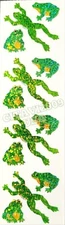 HAMBLY STUDIOS STICKERS PRISMATIC GREEN FROGS AMPHIBIANS RARE VINTAGE