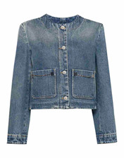 Givenchy Denim Jacket 4G Chain Details Medium Blue Size L NWT