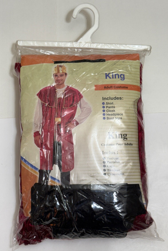 VTG '06 Nobel KING BK Adult Costume Shirt/Cloak/Headpiece/Boot Tops&Pants