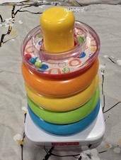 Fisher Price Rock a Stack Colorful Rings Set Childrens Toys Plastic Stacker