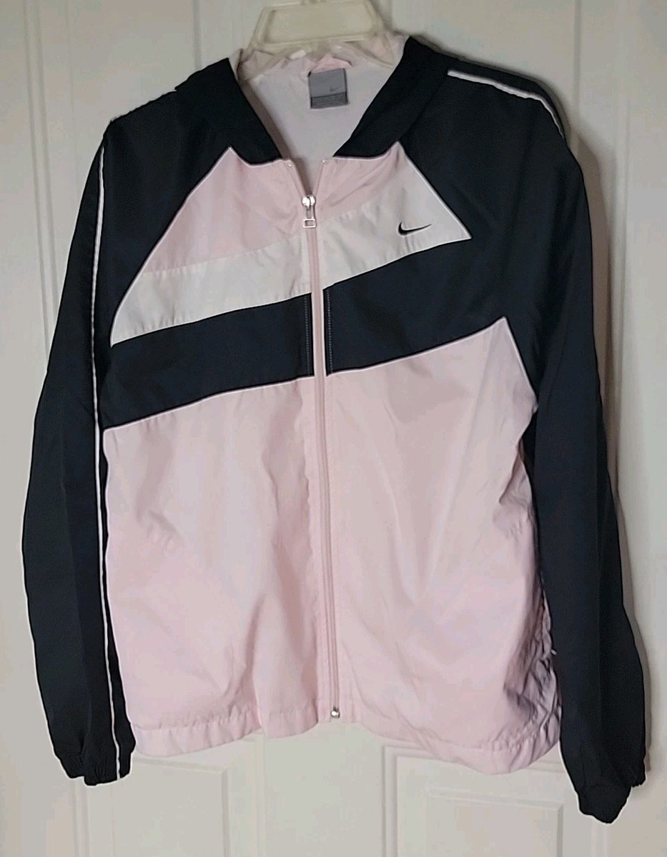 Nike Colorblock Track Jacket Windbreaker Pink White Black Youth 12