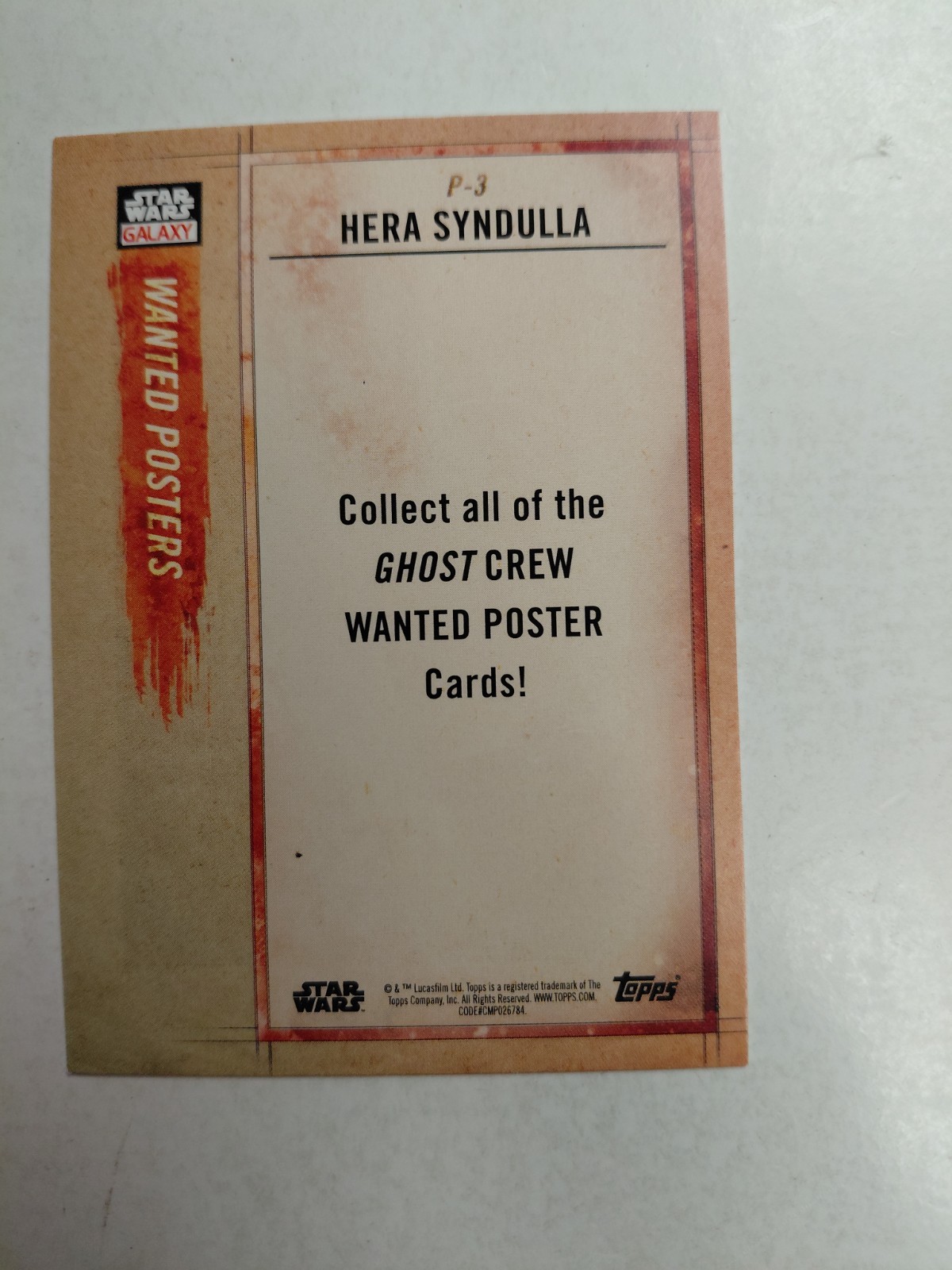 2018 Topps Star Wars Galaxy - Vanessa Marshall Auto Card - P-3 - Hera Syndulla view 2