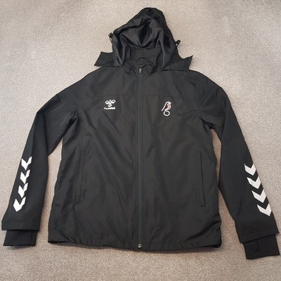 Bristol City Mens Jacket XL Black Football Windbreaker Training Rain Coat Hummel