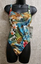 Vtg Late 1980's/1990's Jantzen Trim Swim Women's Swimsuit New w/ Tags Tropical