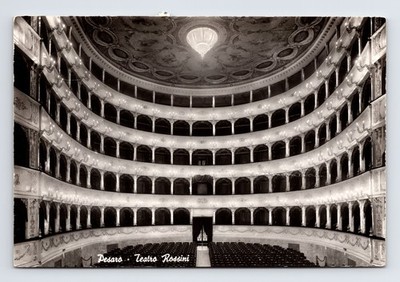 1966 RPPC Opera Boxes Teatro Rossini Theater Pesaro Italy Continental Postcard
