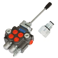 2 Spool Hydraulic Directional Control Valve 11 GPM 3600 PSI BSPP+Conversion Plug