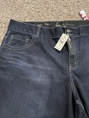 New with tags! NWT Lane Bryant Womens Plus Size 26S Dark Wash Skinny Jeans - Picture 4 of 8