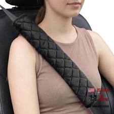 Soft Auto Seat Belt Pads Seatbelt Shoulder Cover, 2 Extra Long 13.7in Black
