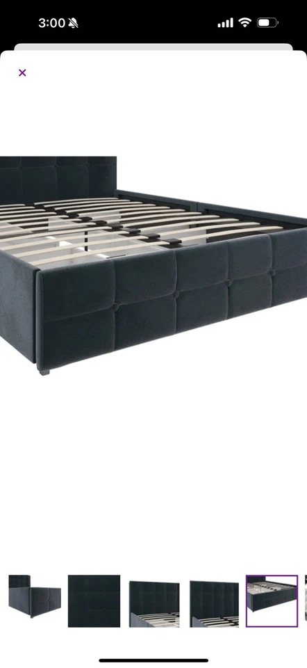 Winston Porter全尺寸Houchins内饰平台床蓝色 — 第 4/4 张图片