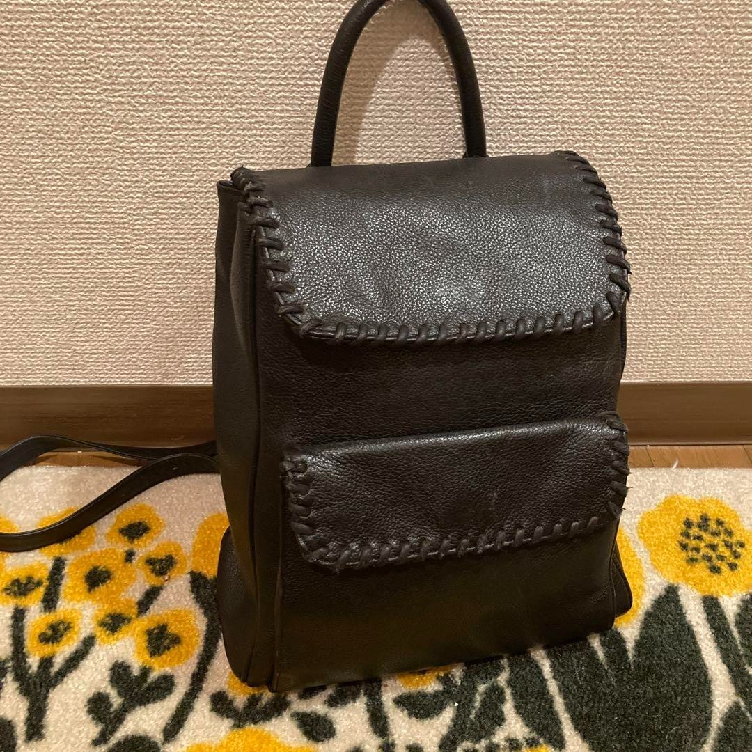 Zaino YVES SAINT LAURENT logo borsa giorno zaino cucito pelle GIAPPONE.