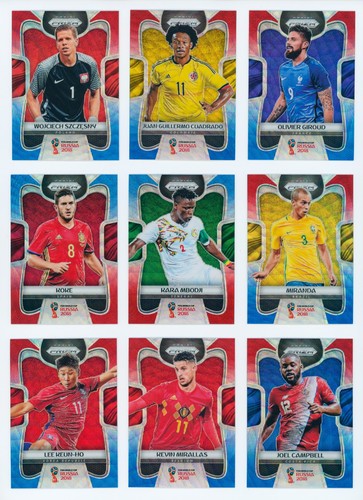 9x 2018 Panini Prizm World Cup Red/Blue Wave Soccer Card Lot: Giroud, Koke 5L5