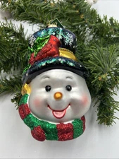Old World Christmas Colorful Snowman Glass Ornament 2007 NWT