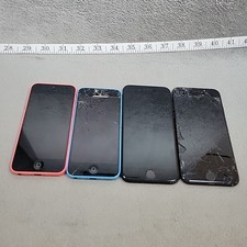 Lot of 4 Apple iPhones 7  5C - Cracked No Power For Parts/Harvesting ONLY, READ