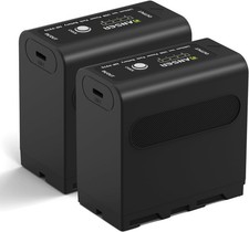 2 PACK NP-F970 USB-C 8800mAh Battery for Sony NP-F970 NP-F960 NEW 65Wh NP-F980