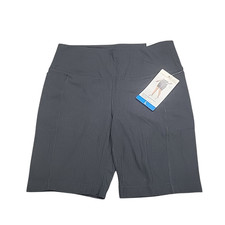 Mondetta Women's Pull On Everyday Ribbed Bike Shorts Pockets Large Size Black