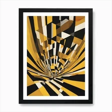 Void - Tunnel Abstract Art Deco Geo Framed Wall Art Poster Canvas Print Picture