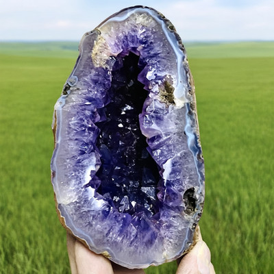 1.91LB Natural agate amethyst cave quartz crystal cave mineral specimen