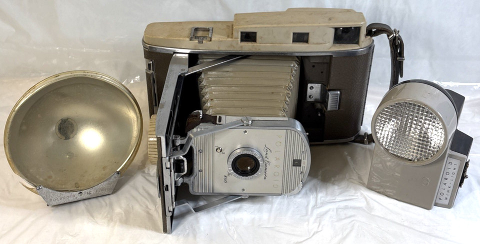 Vintage Polaroid Camera with Accessories Model 800