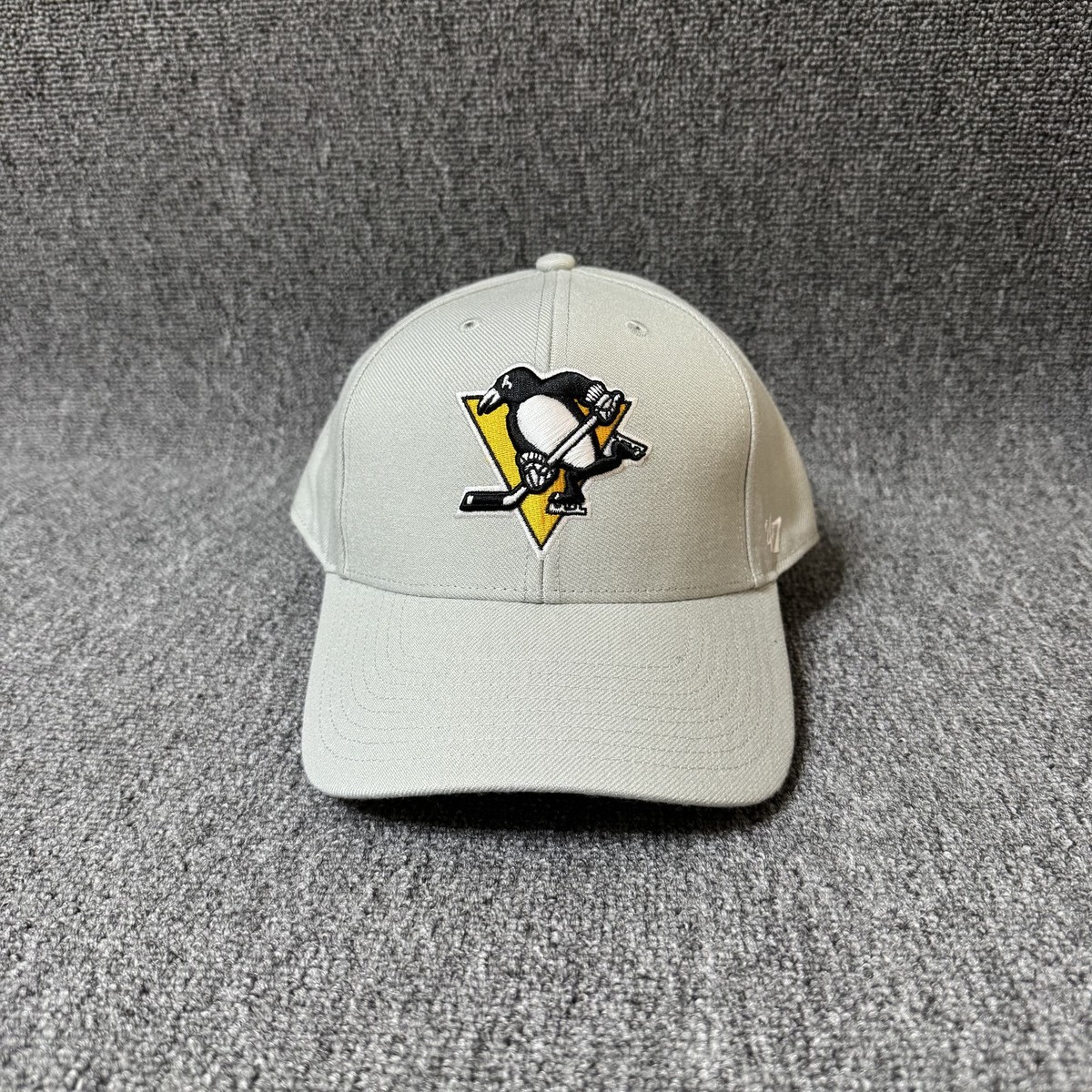'47 Brand Pittsburgh Penguins Dad Hat Strapback Grey OSFA NHL Cap