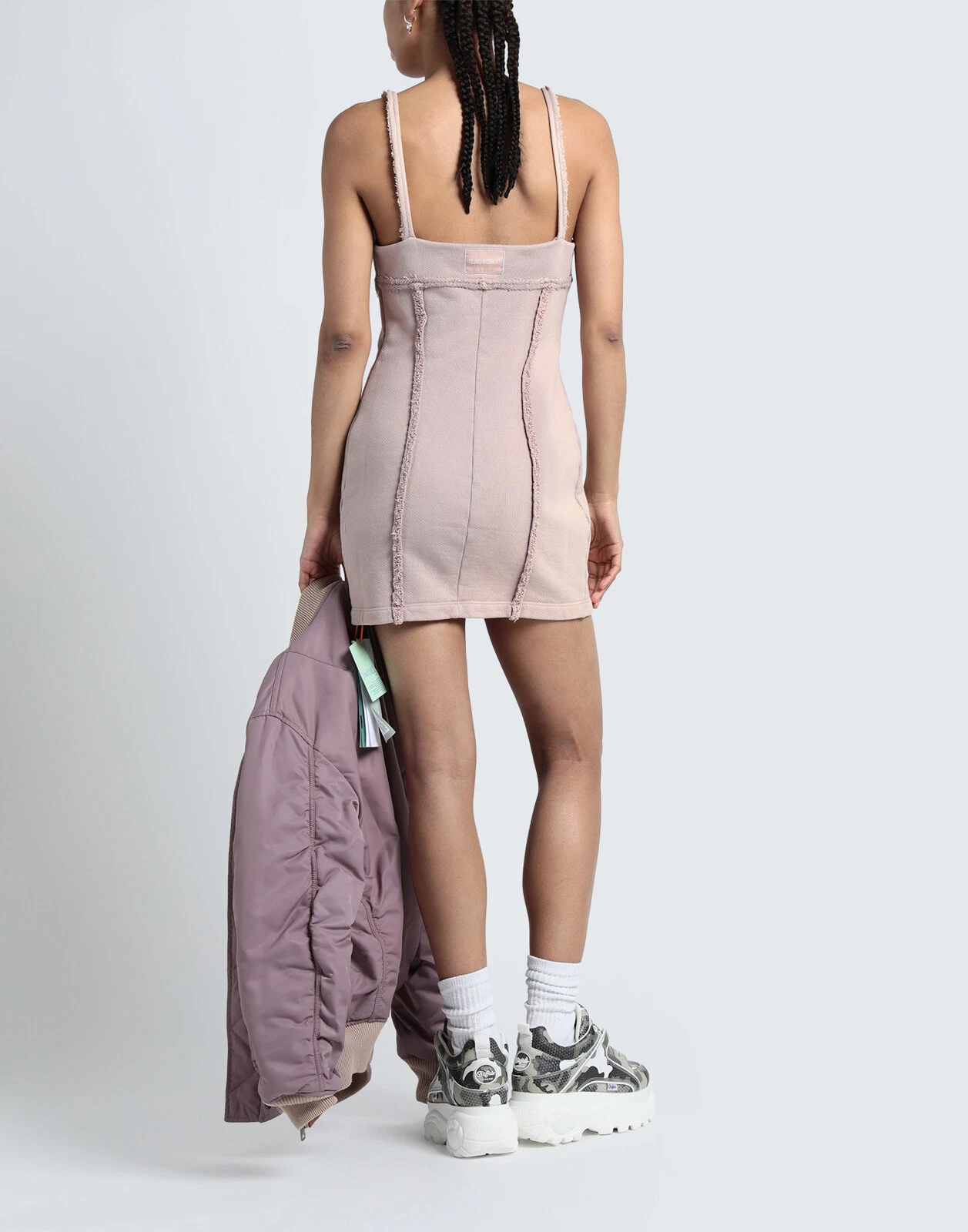 OFF WHITE Abito felpato RRP €545 BIANCO SPORCO c o VIRGIL ABLOH LAVANDERIA IT40 US4 S sbiancato