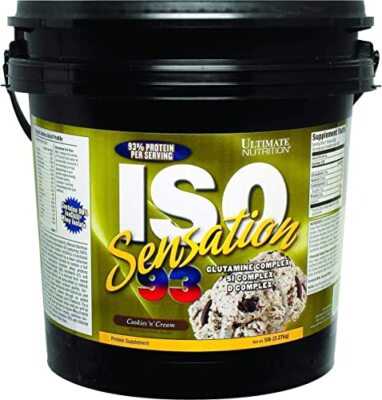 Ultimate Nutrition Iso Sensation 93 with Glutamine, Whey Protein Isolate Powder