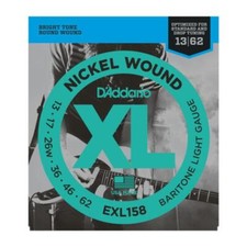 D'Addario EXL158 Nickel Wound Electric Guitar Strings, Baritone Light, 13-62