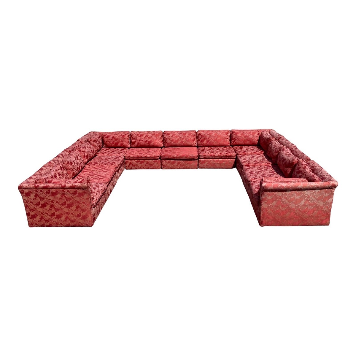 1970s 13 Piece Modular Sectional Cube Sofa