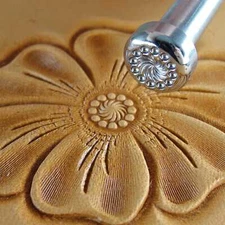 12-Seed Spin Flower Center Leather Stamp, Stainless Steel Leather Tool