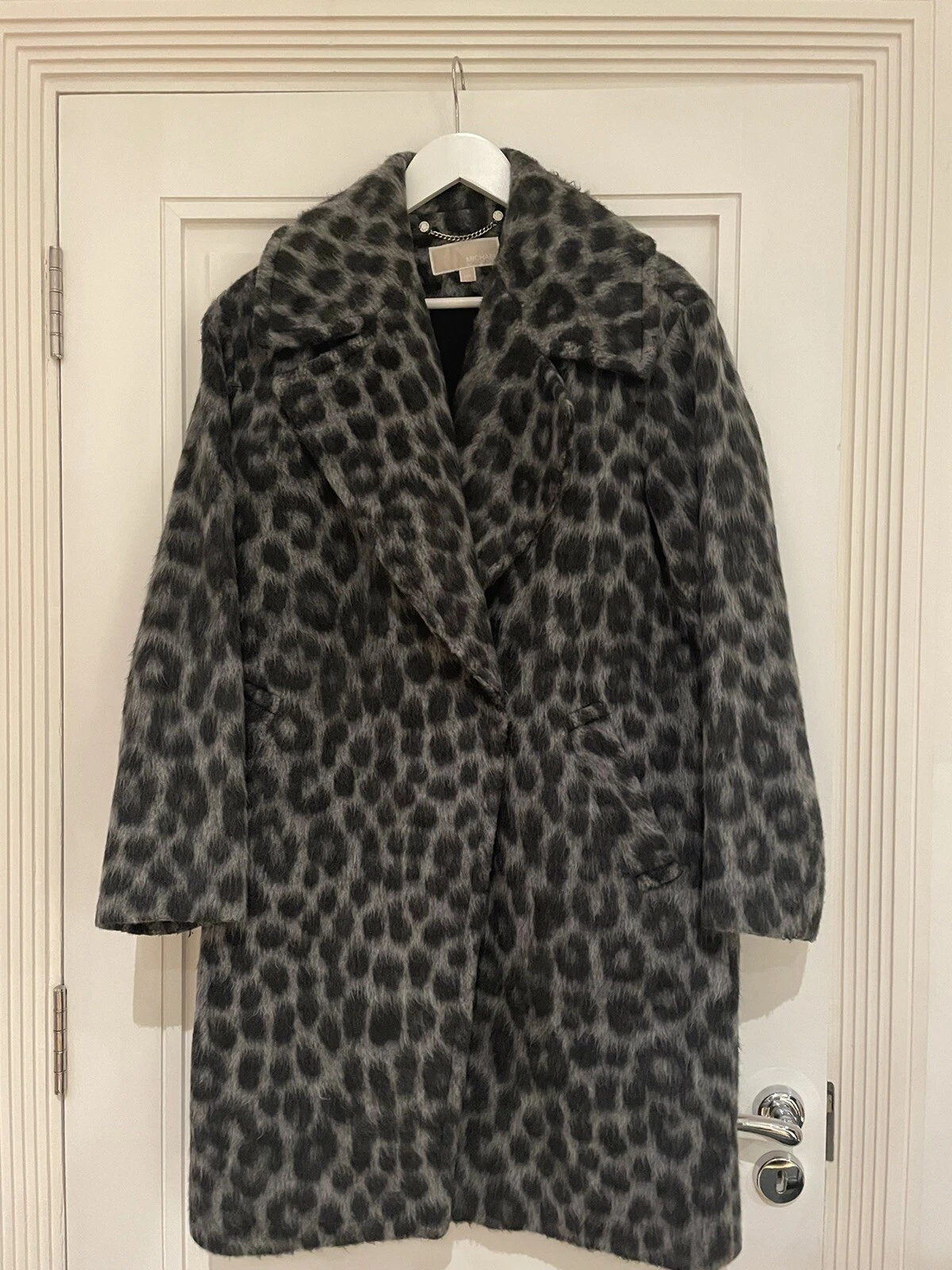 Michael Kors Animal Print Wool Coat Size XXS