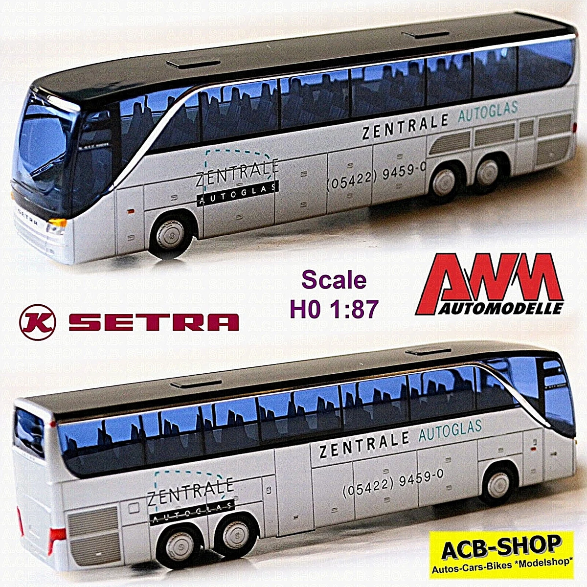 AWM PTT PostAuto Bus Setra S 415 UL Glacier Express 1:87 (Neu (gemäss