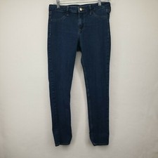 & DENIM WOMEN'S JEANS BLUE SIZE 28 SKINNY ANKLE REGULAR WAIST DENIM CASUAL PANTS