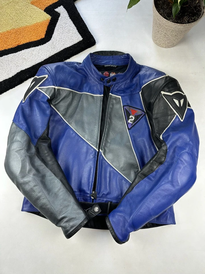 Vintage 90s Dainese Leather Moto Jacket – Biker Punk Tribal Style - Image 3 of 4