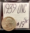 1939 Washington Silver Quarter. UNC ENN Coins