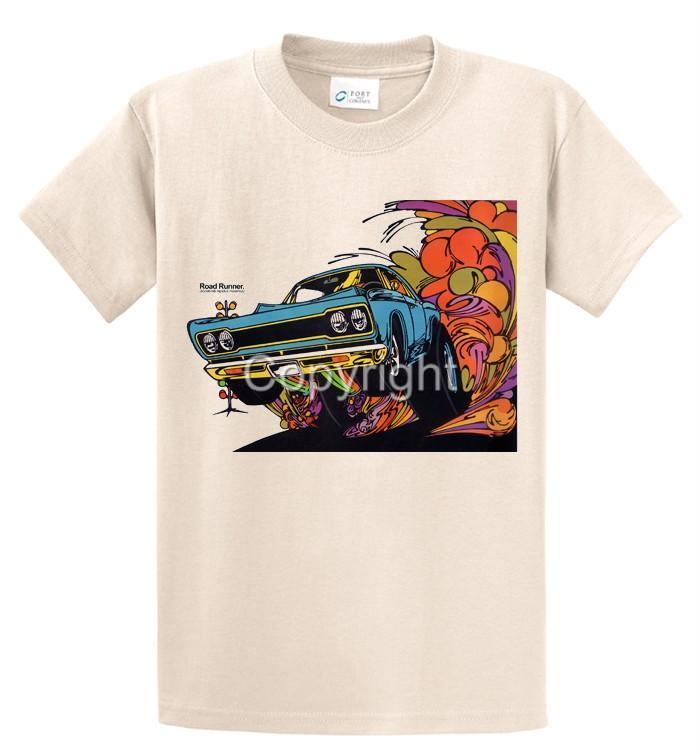 1969 Plymouth Road Runner Retro Vintage Cartoon Ad Tshirt 9575
