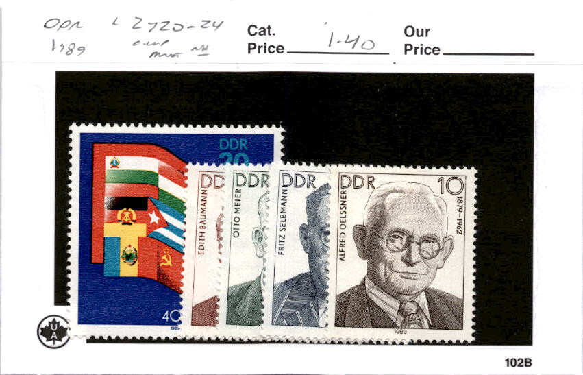Germany - DDR, Postage Stamp, #2720-2724 Mint NH, 1988 Labor