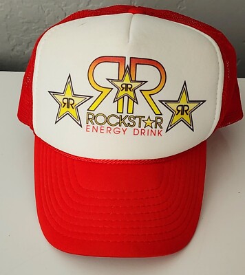 ROCKSTAR Energy Drink Trucker Hat ''Party Like A ROCKSTAR'' Adjustable Mesh Cap 