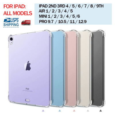 For iPad 10.2/9.7 2nd 3rd 4th 9th Mini 6 Pro 12.9 Air Clear Slim Case Shockproof