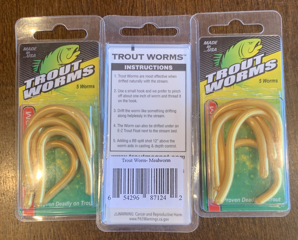 3 Packs Trout Trout Worms Mealworm eBay