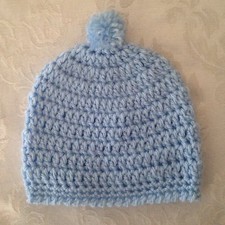 Hand Crocheted NEWBORN Baby Infant BEANIE CAP HAT Boys MADE IN THE USA